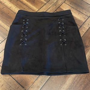 Black high waist mini skirt size large
